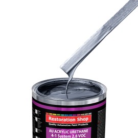 Restoration Shop - Gunmetal Grey Metallic Acrylic Urethane Auto Paint - Quart Paint Color Only - Professional Single Stage High Gloss Automotive, Car, Truck Coating, 2.8 VOC