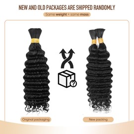 Human Braiding Hair 24 Inch 100g Natural Color Deep Wave Bulk Human Hair for Braiding No Weft Curly Bundles Human Hair Extensions for Boho Knotless Braids Wet and Wavy (1B)