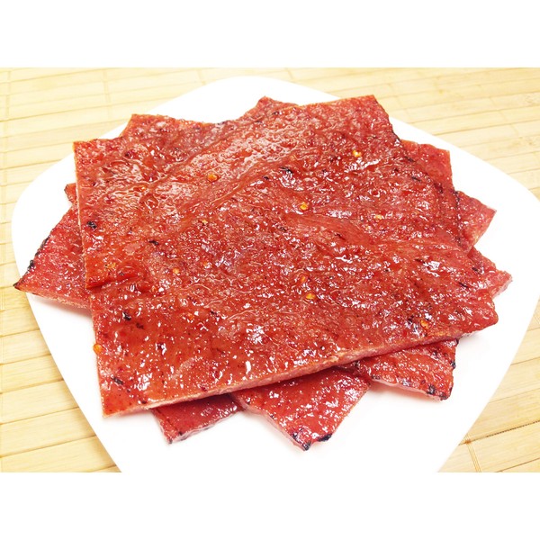 Made to Order Fire-Grilled Asian Pork Jerky (Spicy Flavor - 4 Ounce) aka Singapore Bak Kwa - Los Angeles Times "Handmade Gift" Winner