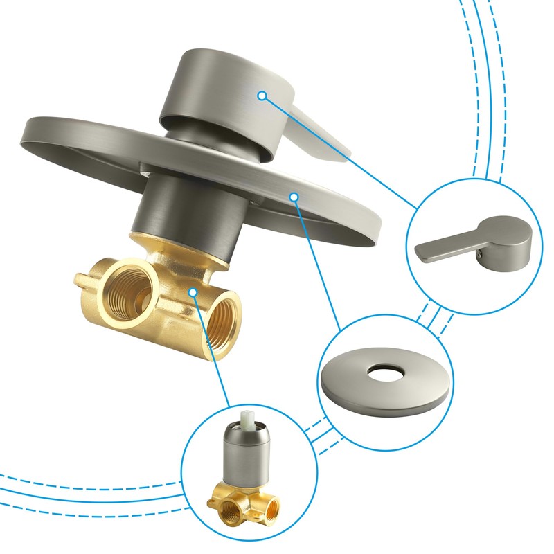DOLGABA Shower Valve Handle Single Function Shower Mixer Valve Kit
