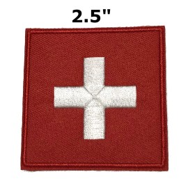 Athena Brands MEDIC Cross EMT Medical First Aid Embroidered Patch Iron/Sew-On Tactical Morale