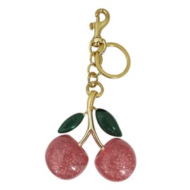 winathome Glitter Cherry Bag Charm, Sparkling Cherry Keychain Charms Accessory Gifts for Women Purses Handbags Backpacks, Car Key Accessories, Pink