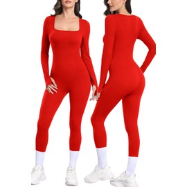 Vigorics Red Bodysuit Women One Piece Shapewear Tummy Control Maternity Full Body Jumpsuit Christmas Red XL