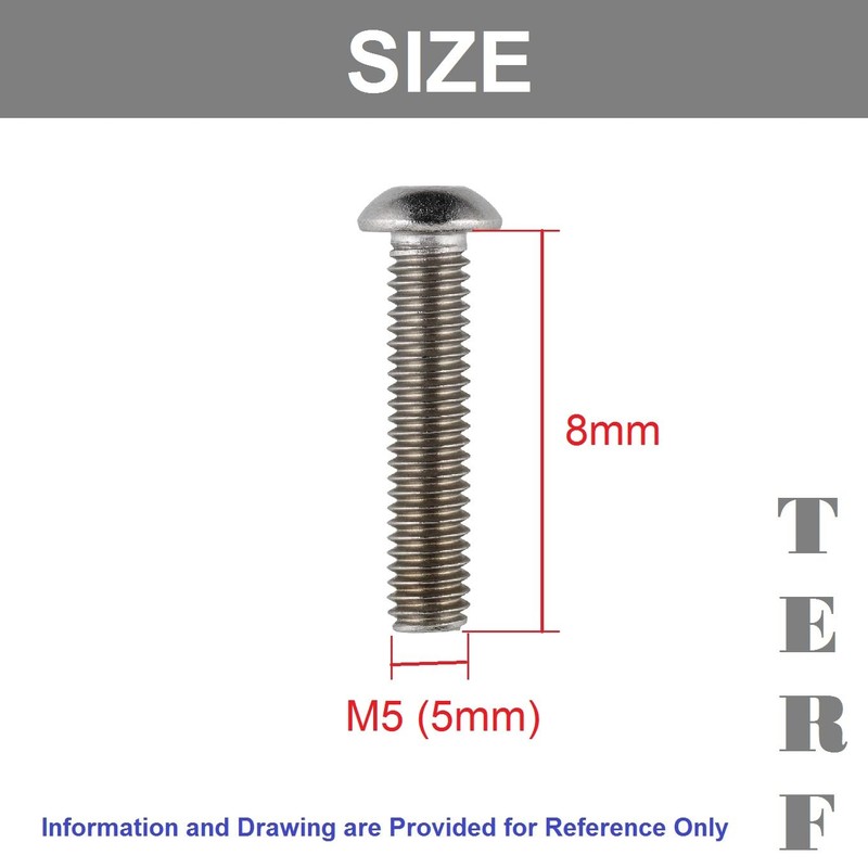 TERF® M5 X 8mm Hex Socket Cap Button Head Machine