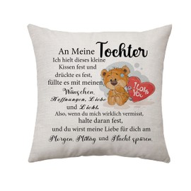 An Meine Tochter Gifts Cushion Cover Gifts for Daughter from Mum Dad to Daughter Birthday Gifts Christmas Wedding Gifts (Daughter)