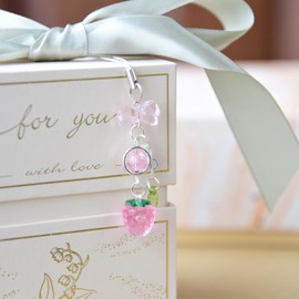 THSOGO Cute Strawberry Phone Charm Delicate Y2K Kpop Aesthetic Charm For Phone Bag Keychain Airpods Camera Pendants Decor（Pink）