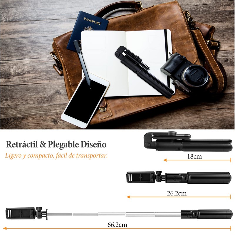 EMAGIE Tripie para Celular - Selfie Stick Bluetooth Trípode para