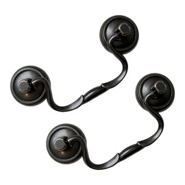 HOUSEHOOK 6 Pack Vintage Bail Drawer Pulls, 3-1/4" Hole Centers, Oil-Rubbed Bronze, Zinc Alloy Drop Pull Handles for Dresser, Cupboard, Kitchen Cabinets