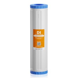 Max Water 20" BB Whole House Refillable Mixed Bed De-Ionization Water Filter Size 20" x 4.5" Compatible with 20" BB Whole House Water Filtration Systems for High TDS in Water (1x car/window)