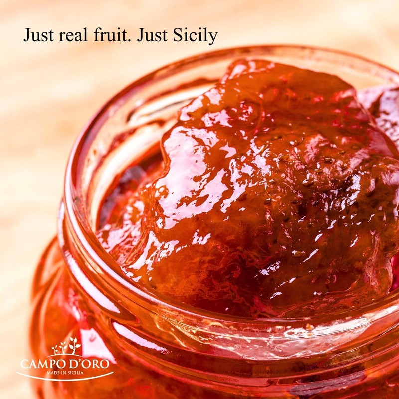 Campo D'Oro Sicilian Strawberry Jam – Italian Marmalade – 100%