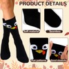 Lonfliness 2Pairs Thanksgiving Woven Knee-High Socks Turkey Socks Fun Turkey