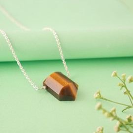 Sunshinegems Natural Tiger Eye Fancy Shape Necklace, Polished Gemstone, Healing Crystals, Gift for Her, Birthday, Gemstone Jewelry 18 inch Stone Weight Approx 25 to 35