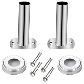 Fox·Bunny 2 x Stainless Steel Pool Ladder Bracket, Diameter 40 mm, Sleeve for Swimming Pool Ladder, Mounting Set for Pool Ladder with Flange Tube