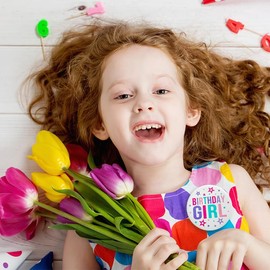 Birthday Girls Boys Button Pin Birthday Pins Brooch Birthday Party Lapel Pin Corsage Birthday Badge Pins Tinplate Badge Pin for Birthday Party Costume Accessory Daughter Son (Girl)