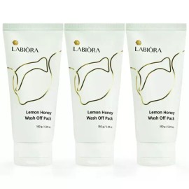 Raviola 라비오라 레몬 허니 워시오프 팩 150g, 3개 Laviora Lemon Honey Wash Off Pack 150g, 3 Pieces