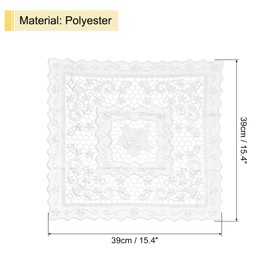 sourcing map Retro Lace Placemat 15x15-in Square Embroidered Table Place Mats French Crochet Doilies Coasters Cup Mat for Home Wedding, White