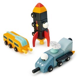 Tender Leaf Toys - Space Race - Mix and Match Space Themed Vehicles Toy Set - Creative Pretend Play for Kids 3+