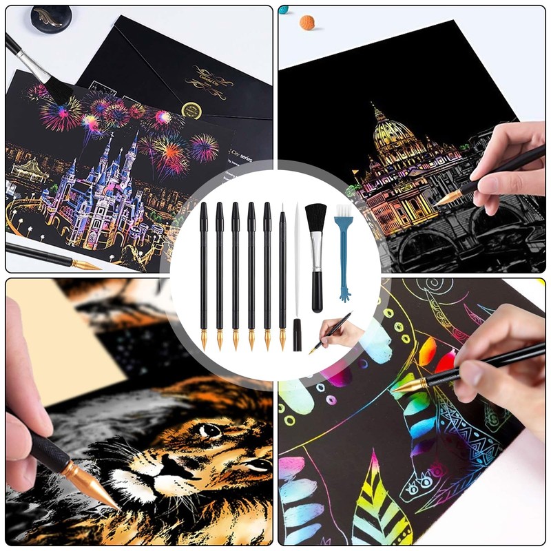 IBMLOMM Scratch Pens for Scratch Pictures - Practical Scratch Pictures