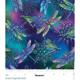 Benartex Cotton On Dragonfly Wings Dragonflies Multicolor Fabric Print by Yard D581.70