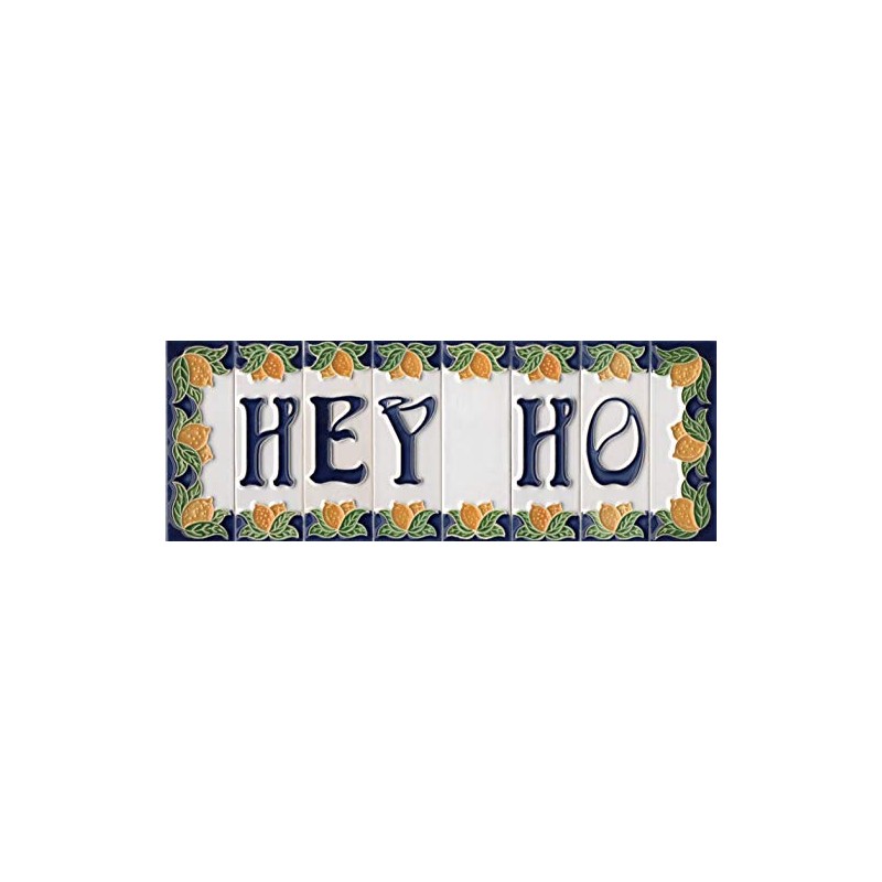 House Numbers, Italian Ceramic Numbers & Letters Tiles, Lemon Design,