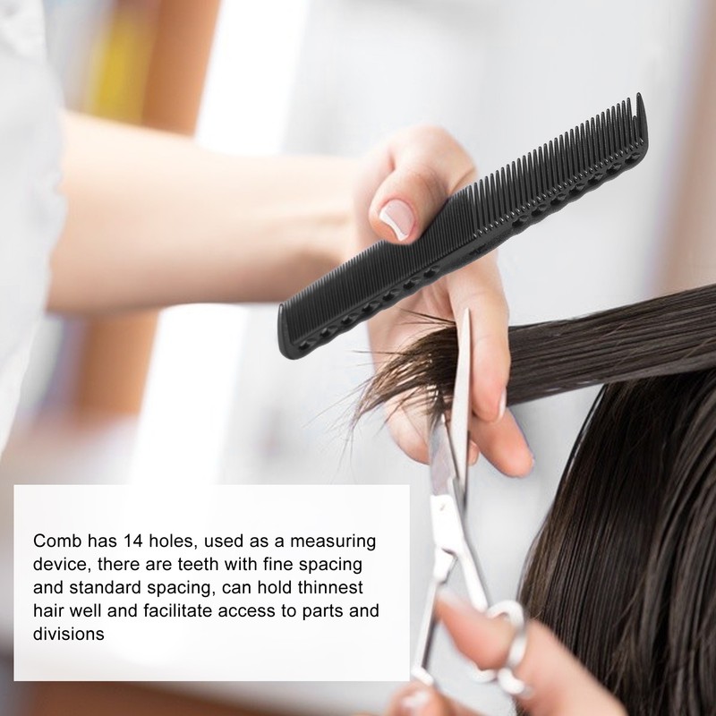 6pcs Carbon Fine Cutting Combs Salon Barber Plastic Hairdressing Flat