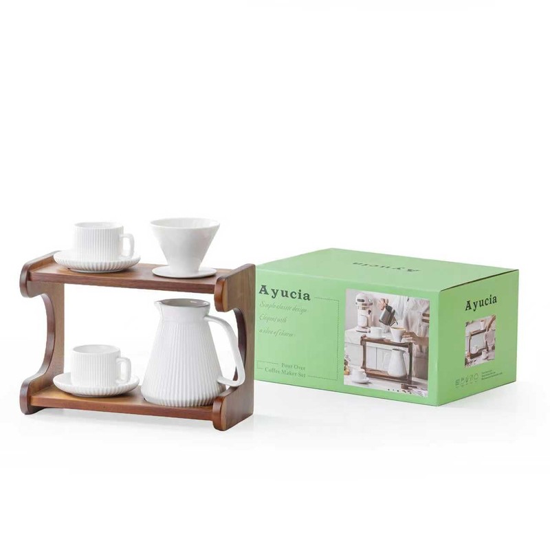 AYUCIA Pour Over Coffee Maker Set, 22OZ Ceramic Pour Over
