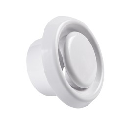 Plastic Round Ceiling Vent, 100mm - 4 inch Air Vent Cover Ceiling Ventilation Cover with Adjustable Valve and Retaining Ring for Bathroom Kitchen Toilet Office