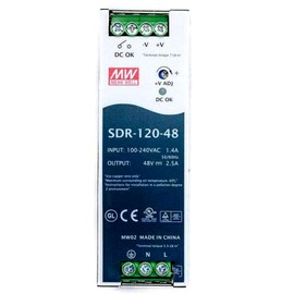 Generic SDR-120-48 48V 2.5A 120W Single Output Industrial DIN Rail Power Supply with PFC, White, PXN-SDR-120-48