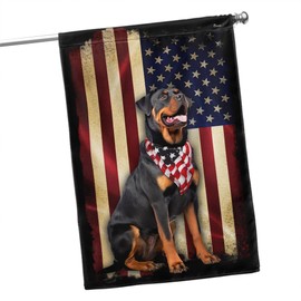 FLAGWIX Rottweiler Flags, Dog Decor American Flag - 4th of July Dog Decorations for Home, Yard Decor, House Flag 30x40 - Patriotic Dog Decor, Double Sided, Heavy Duty Canvas Flag Indoor Outdoor