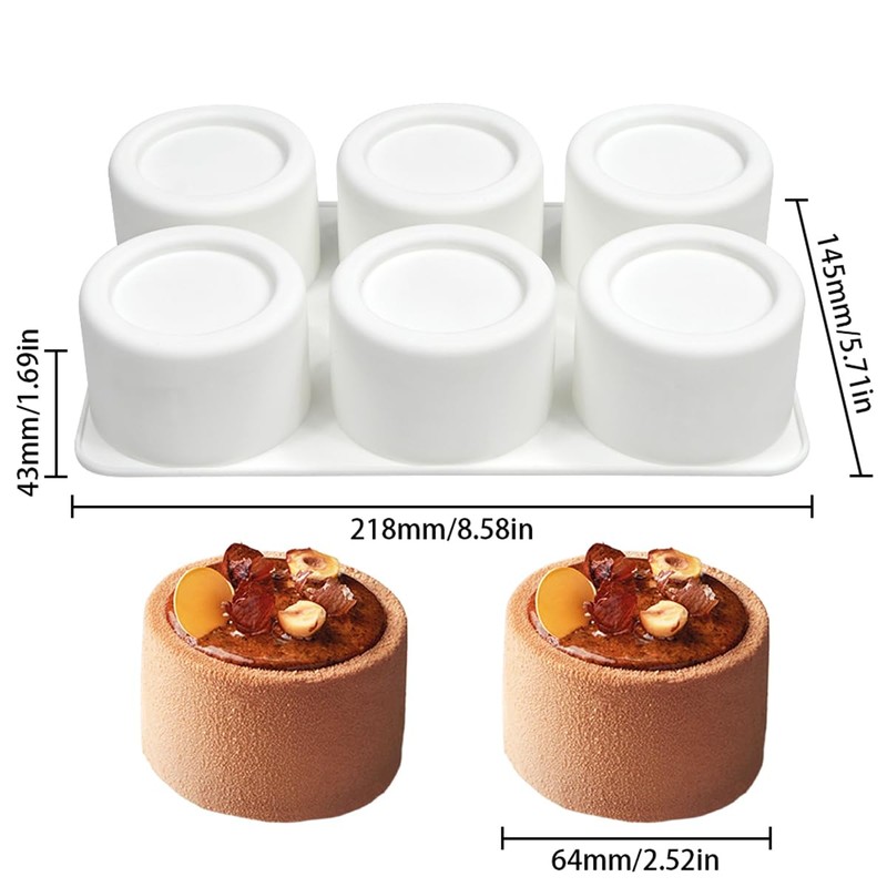 Silicone Mousse Mold – 8-Cavity Dessert Molds for Cheesecake, Chocolate,