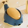 Soap Dish Holder Whale Shape Character Drain Holder Bathroom Box Wall Mounted Case fading yellow 3ea