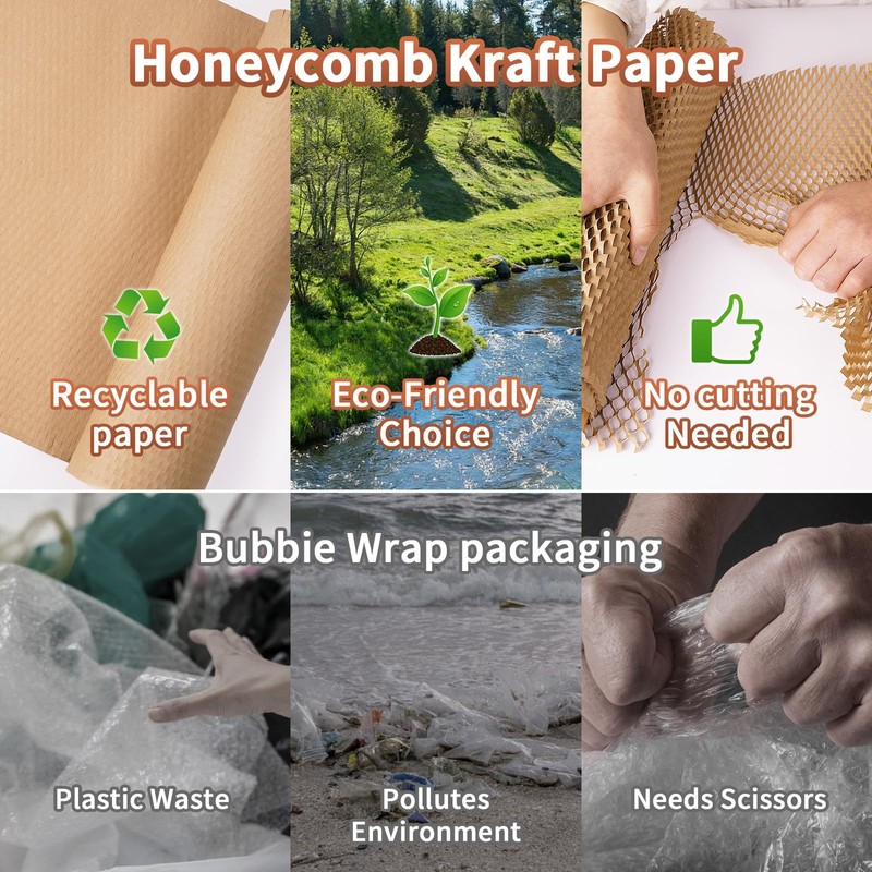 Packbabol Honeycomb Packing Paper 12 inch x 150ft Bubble Cushioning