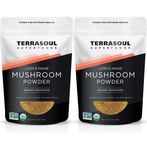 Terrasoul Superfoods Organic Lion's Mane Mushroom Powder (4:1 Extract), 11 Ounces