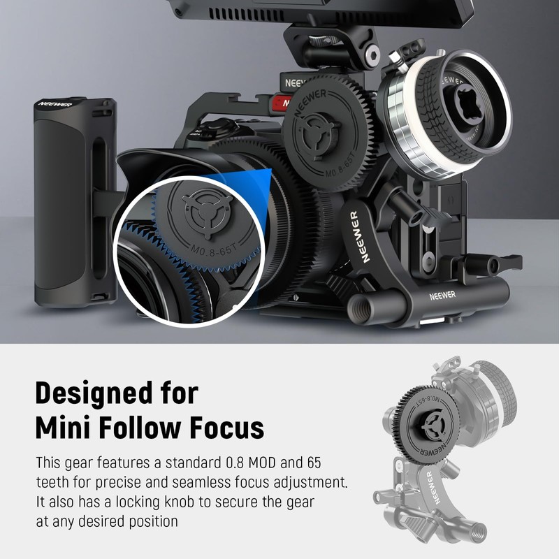 NEEWER M0.8-65T Gear for Follow Focus, Standard 0.8 MOD and