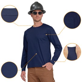 AYKRM 4XL Safety Shirts for Men High Visibility Shirts Navy Hi Vis Shirts for Men Women, Fashion Durable Construction Work Shirts