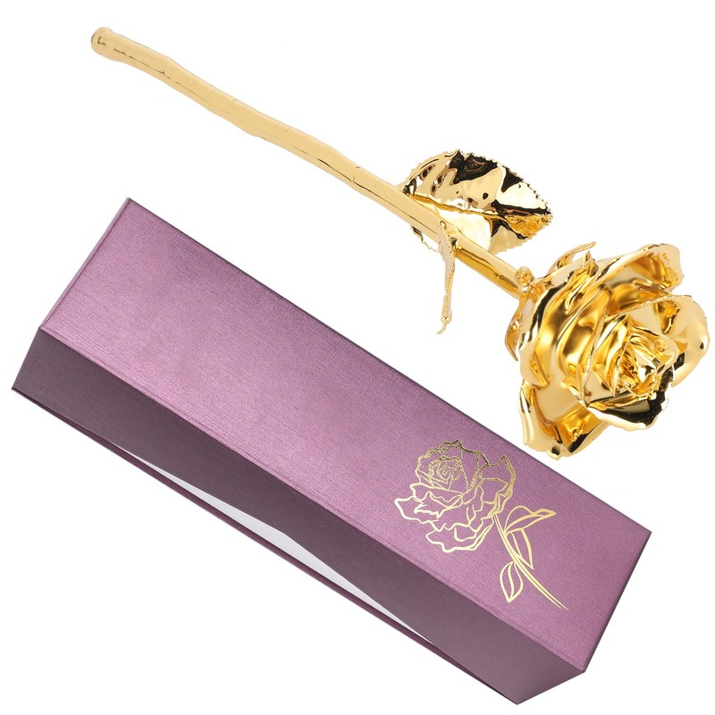 Long Stem Rose Gifts Dipped 24K Real Artificial Flower with