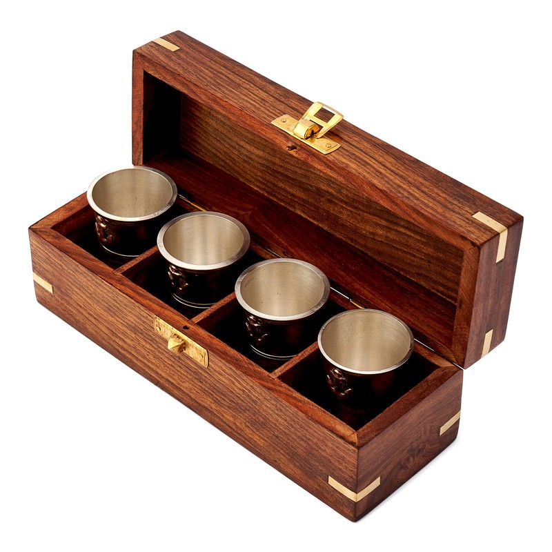 NKlaus Maritime 11709 Set of 4 Shot Cups Made of