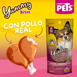 Fancy Pets Premios para Perros Yummy Bites Sabor Pollo-Tocino 80g                                                                                     