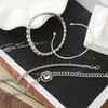 17IF 4 Pcs Dainty Silver Bracelets Set for Women 14K