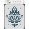 Simple Damask Stencil, 6.5 x 8.25 inch - Vintage Damask