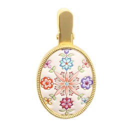 [Asakusa Bunko] Yuzen Dyed Key Clip Hanabishi Hanabishi Pattern Key Ring Key Ring Key Chain Edo Komon Bunko Leather, Pink