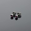 Women Earrings Titanium Non-Nickel Stud Earrings 4mm Amethyst Hypoallergenic Birthstone