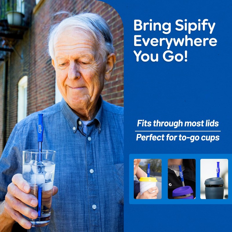 Sipify Flow-Limiting Dysphagia Straw for Safe Drinking | Adaptive Drinking