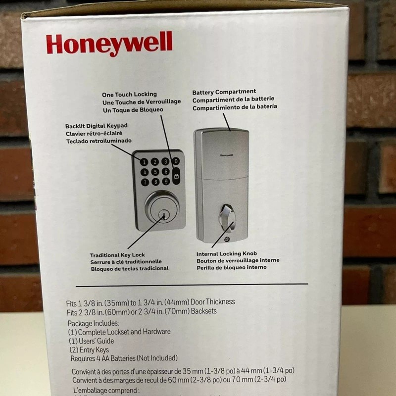 Honeywell Digital Deadbolt with Electronic Keypad Satin Nickel New Model
