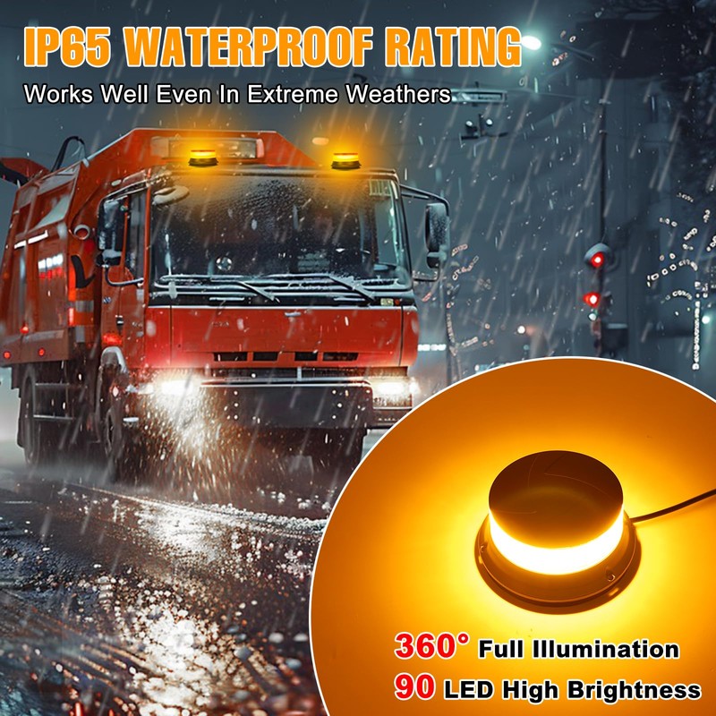 I LITTON 2-in-1 Amber Beacon Lights, 16 Modes, 90 LEDs