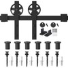 WINSOON 5-16FT Single Wood Sliding Barn Door Hardware Basic Black