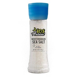 IOS Natural Variety Sea Salt with Grinder (Mediterranean Sea Salt) Net wt. 12.3oz (350gram)