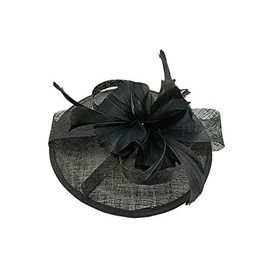 Finecy In New Women Ladies Feather Pillbox Fascinator Headband Wedding Royal Ascot Formal Race (Black)