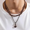 Drosemin Puka Shell Necklace for Men Summer Boho Surfer Brown