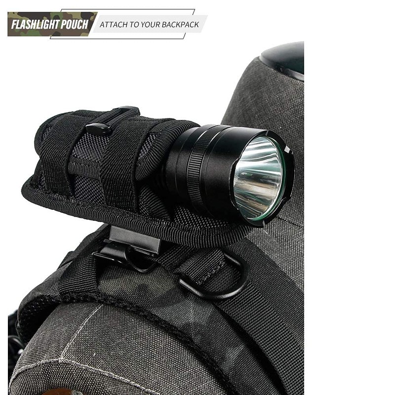 WYNEX Tactical Flashlight Holster Pouch, Rotatable Flashlight Holder Tactical Torch